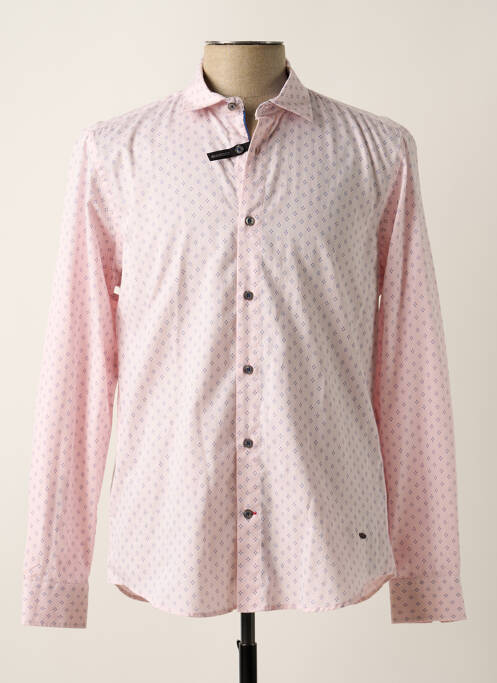 Chemise manches longues rose DELAHAYE pour homme