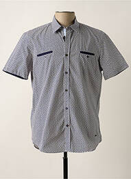 Chemise manches courtes imprimé fantaisie bleu DELAHAYE homme