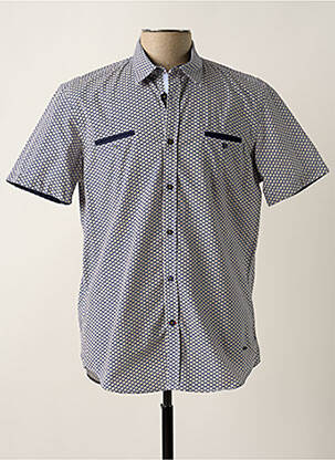 Chemise manches courtes imprimé fantaisie bleu DELAHAYE homme