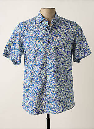 Chemise manches courtes imprimé fantaisie bleu DELAHAYE homme