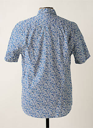 Chemise manches courtes imprimé fantaisie bleu DELAHAYE homme