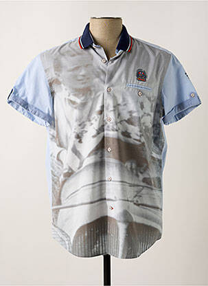 Chemise manches courtes imprimé fantaisie gris DELAHAYE homme