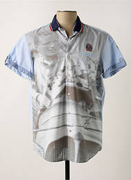 Chemise manches courtes imprimé fantaisie gris DELAHAYE homme