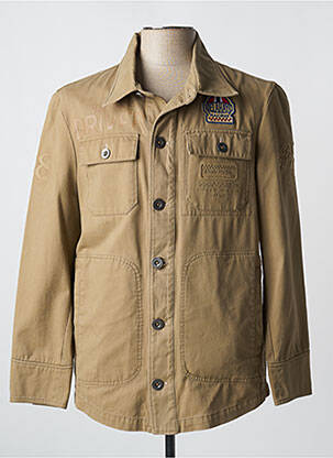 Veste casual fermeture boutonnée sur le devant beige DELAHAYE homme