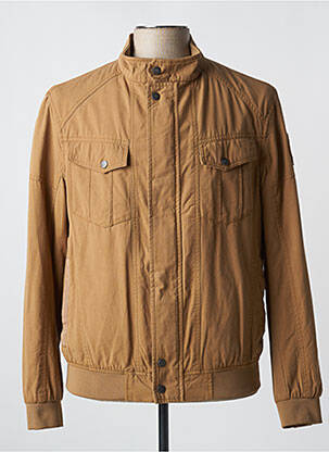 Blouson fermeture zippée sous rabat pressionné beige DELAHAYE homme