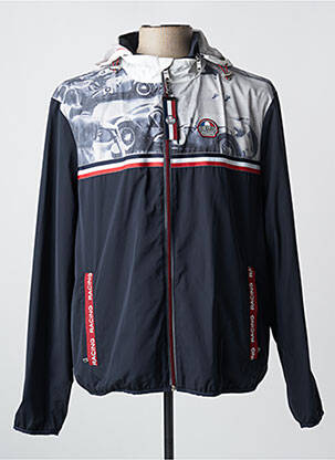 Coupe-vent poches a capuche bleu DELAHAYE homme