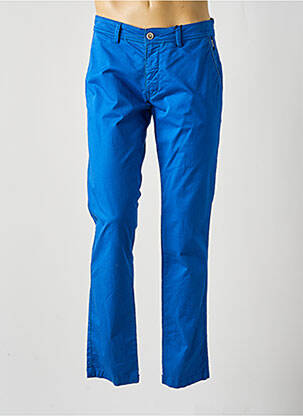 Pantalon chino tissage popeline taille normale bleu DELAHAYE homme