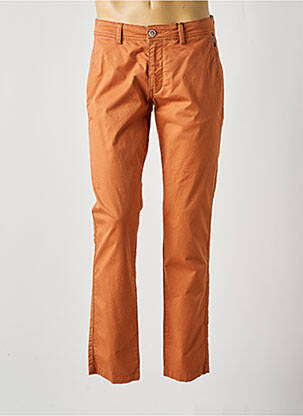 Pantalon chino tissage popeline taille normale orange DELAHAYE homme