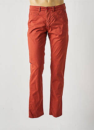 Pantalon chino tissage popeline taille normale orange DELAHAYE homme