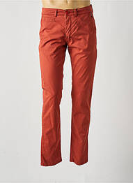 Pantalon chino tissage popeline taille normale orange DELAHAYE homme