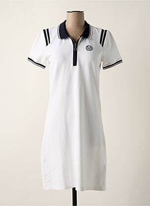 Robe mi-longue manches courtes manches courtes blanc DELAHAYE femme