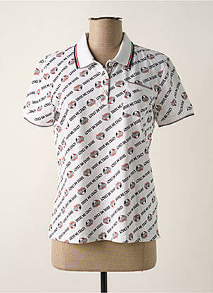 Polo stretch manches courtes blanc DELAHAYE femme