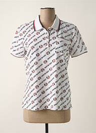 Polo tissage jersey manches courtes blanc DELAHAYE femme