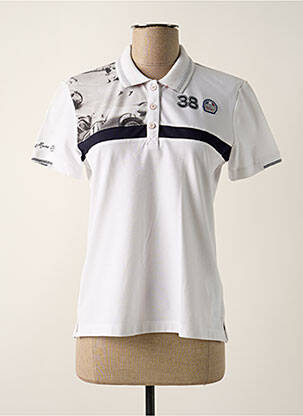 Polo stretch manches courtes blanc DELAHAYE femme