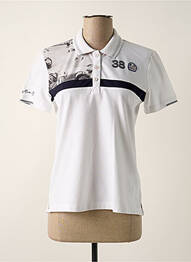 Polo stretch manches courtes blanc DELAHAYE femme