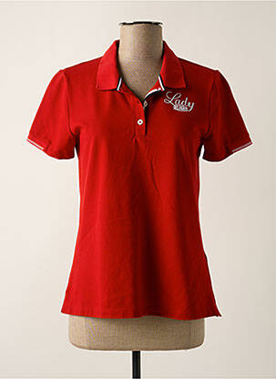 Polo broderie manches courtes rouge DELAHAYE femme