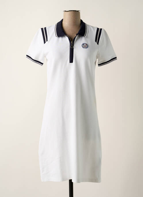 Robe mi-longue manches courtes manches courtes blanc DELAHAYE femme