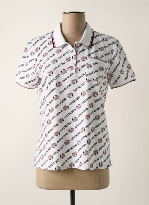 Polo tissage jersey manches courtes blanc DELAHAYE femme