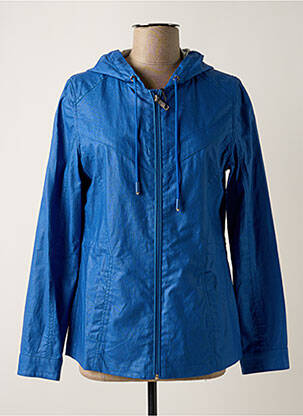 Coupe-vent manches longues a capuche bleu DELAHAYE femme