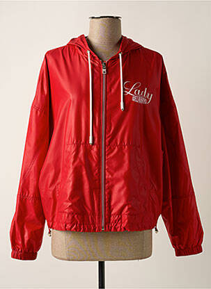 Coupe-vent poches a capuche rouge DELAHAYE femme