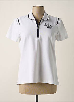 Polo broderie manches courtes blanc DELAHAYE femme