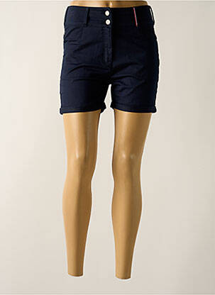 Short fermeture zippée sous rabat boutonné taille haute bleu fonce DELAHAYE femme