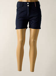 Short fermeture zippée sous rabat boutonné taille haute bleu fonce DELAHAYE femme