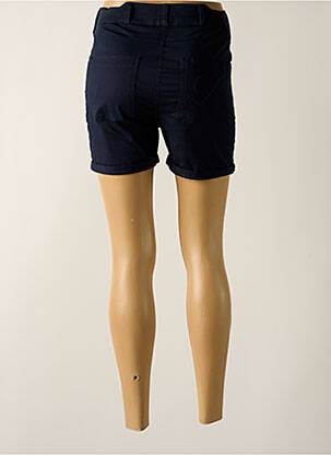 Short fermeture zippée sous rabat boutonné taille haute bleu fonce DELAHAYE femme