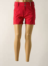 Short fermeture zippée sous rabat boutonné taille haute rouge DELAHAYE femme