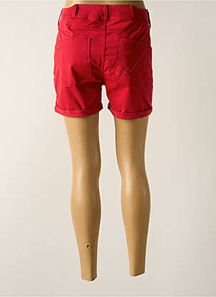 Short fermeture zippée sous rabat boutonné taille haute rouge DELAHAYE femme