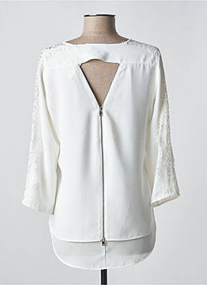 Blouse légère et transparente manches 3/4 blanc FUEGO WOMAN femme