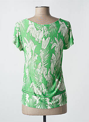 T-shirt stretch manches courtes vert AGATHE & LOUISE femme