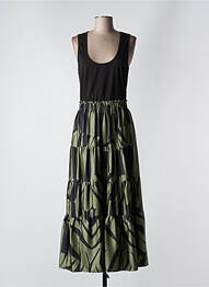 Robe longue imprimé fantaisie sans manche vert LOLA CASADEMUNT femme