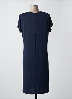 Robe mi-longue coupe fluide manches courtes bleu TINTA femme
