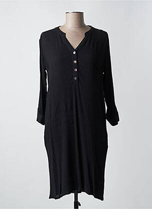 Robe mi-longue coupe fluide manches longues noir AGATHE & LOUISE femme