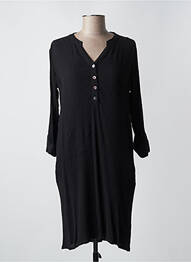 Robe mi-longue coupe fluide manches longues noir AGATHE & LOUISE femme