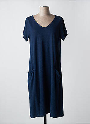 Robe mi-longue manches courtes manches courtes bleu L'ATELIER D'ANNA femme