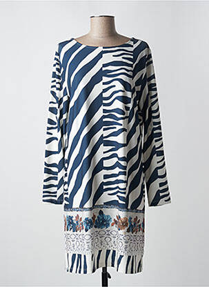 Robe mi-longue manches longues manches longues bleu FUEGO WOMAN femme