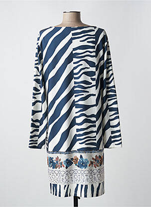 Robe mi-longue manches longues manches longues bleu FUEGO WOMAN femme