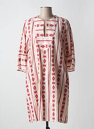 Robe mi-longue manches 3/4 manches 3/4 rouge VALERIE KHALFON femme