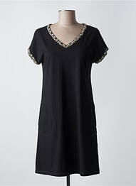 Robe mi-longue manches courtes manches courtes noir ANANKE femme
