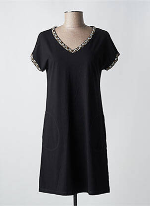 Robe mi-longue manches courtes manches courtes noir ANANKE femme