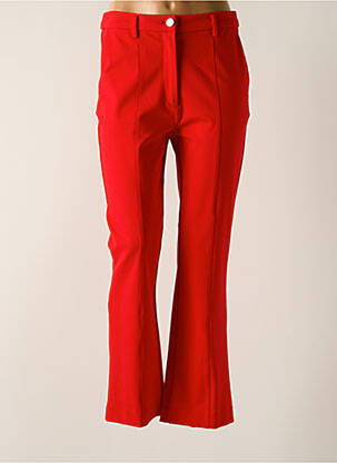 Pantalon flare taille à pinces taille haute rouge LOLA CASADEMUNT femme