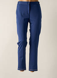Pantalon chino broderie galons latéraux taille normale bleu HBT femme