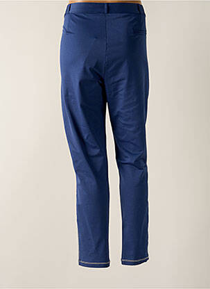 Pantalon chino broderie galons latéraux taille normale bleu HBT femme