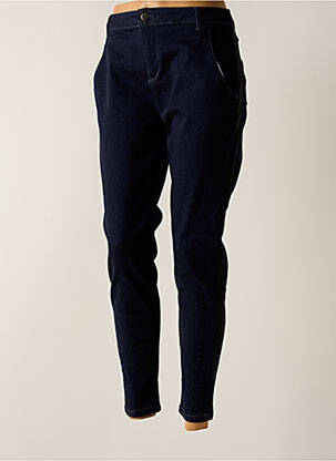 Jeans coupe slim tissage brut taille normale bleu HBT femme