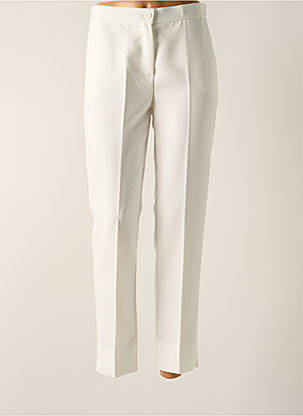 Pantalon chino fermeture zippée sous rabat boutonné taille normale blanc FUEGO WOMAN femme