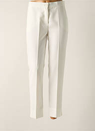 Pantalon chino fermeture zippée sous rabat boutonné taille normale blanc FUEGO WOMAN femme