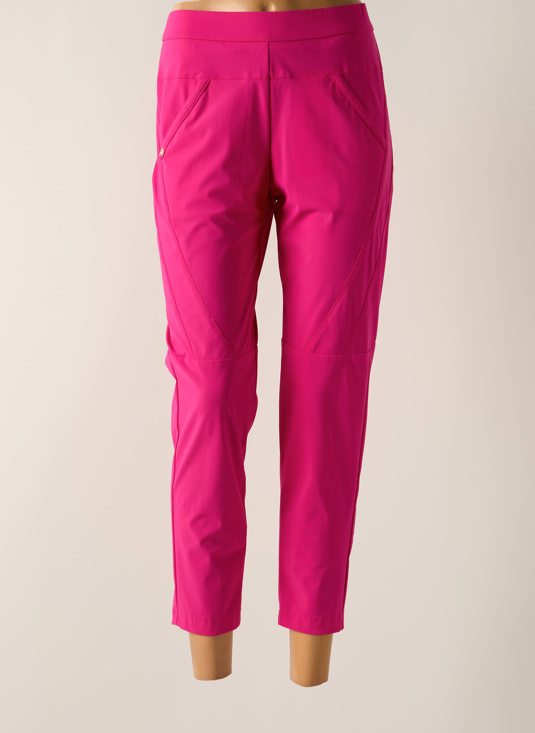 Pantalon 7/8 taille haute taille haute rose RAFFAELLO ROSSI femme