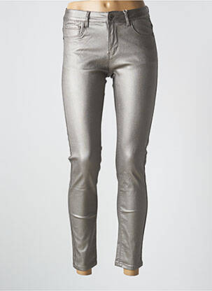 Pantalon 7/8 stretch taille normale argent ONADO femme